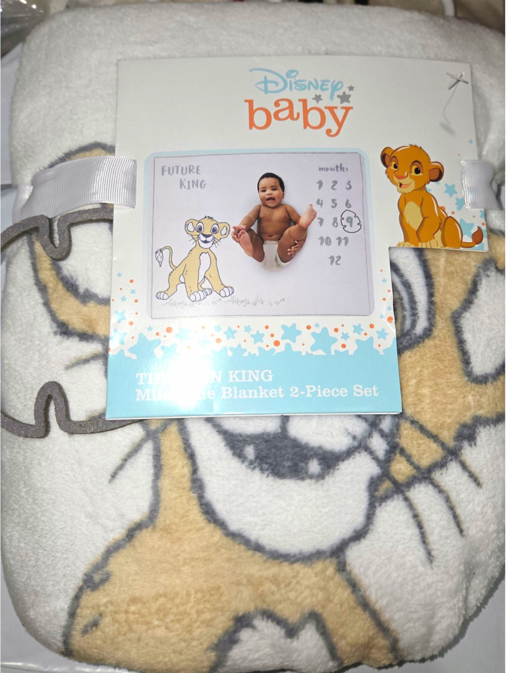 Disney Baby Lion King Milestone Blanket 2 Piece Set 40 x 50 Polyester